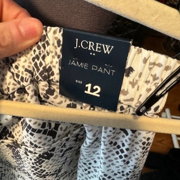 NWT J. Crew Jamie Elastic Waist Snakeskin "Serpentine" Pant Size 12 - Picture 5 of 10